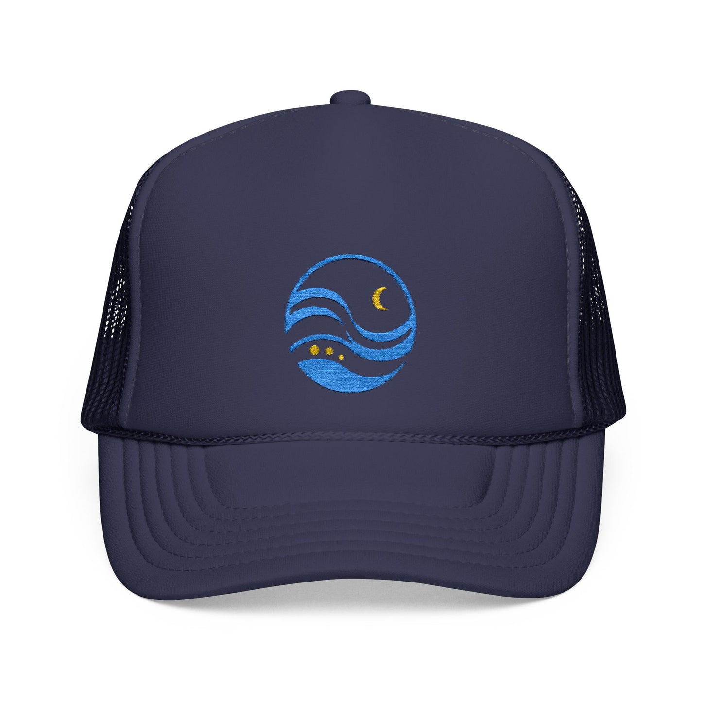 Embroidered Waves Trucker Hat