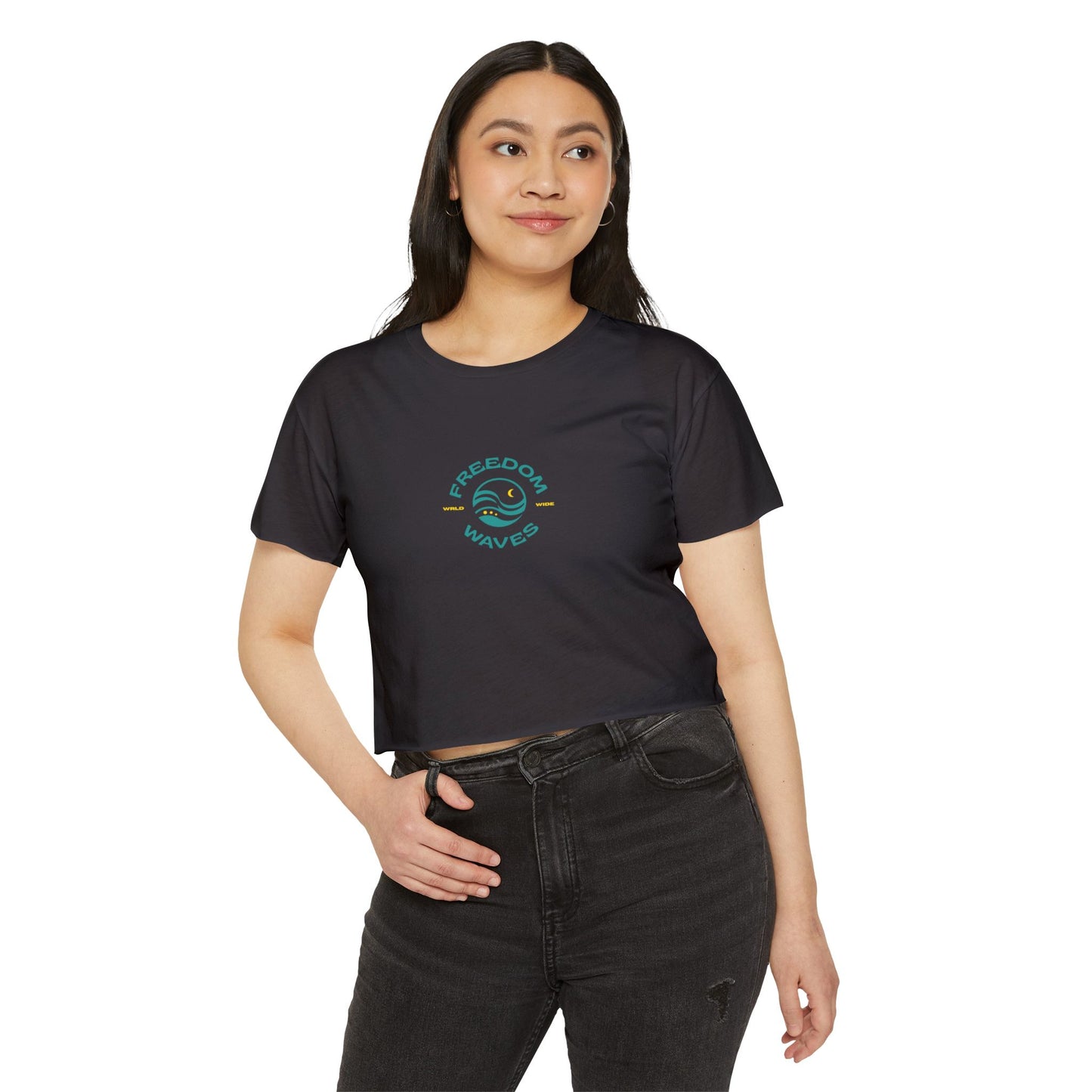 What's Your Wave Crop Top - Graphic Tee for Women
