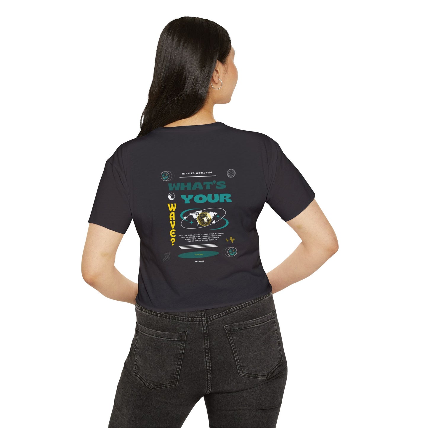 What's Your Wave Crop Top - Graphic Tee for Women