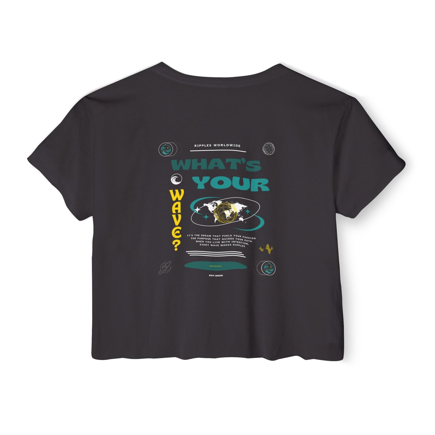 What's Your Wave Crop Top - Graphic Tee for Women