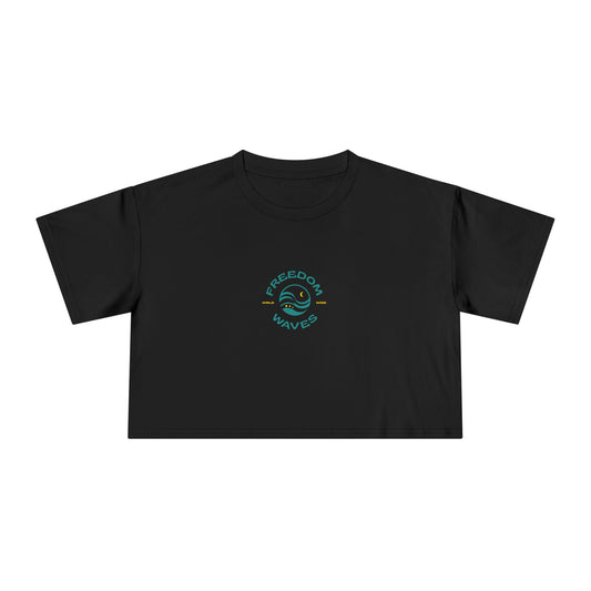 Freedom Waves Women's Crop Tee - Stylish & Empowering Graphic Tee
