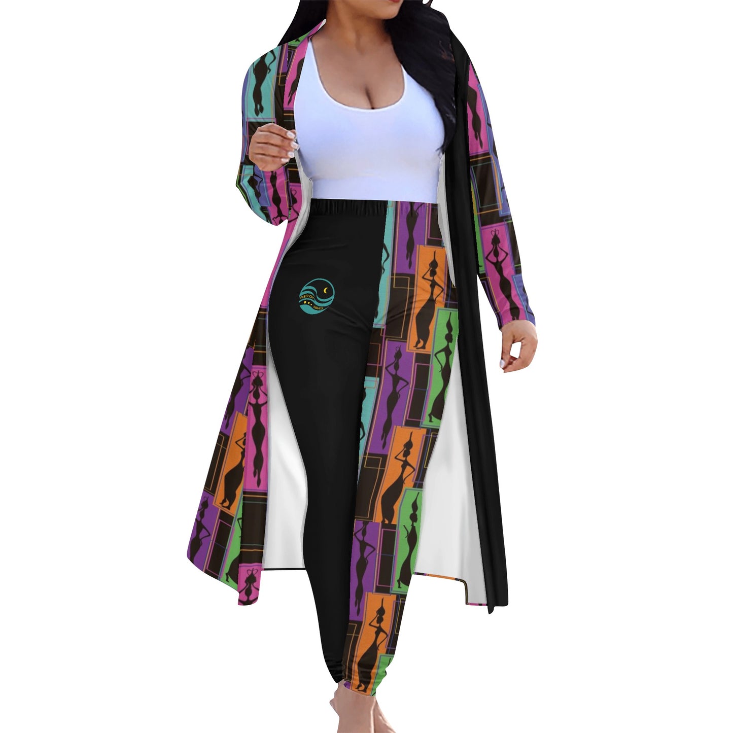 Women's Long Sleeve Cardigan and Leggings 2pcs